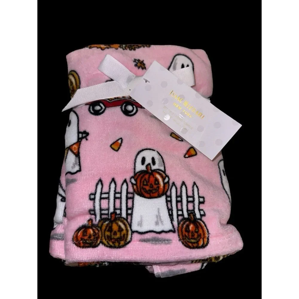 Isaac Mizrahi Halloween 2024 Pink Fall Ghost‎ Candy Corn Set Of 2 Hand Towels